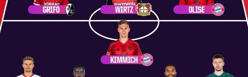 OPTA公布本赛季德甲最佳阵容：拜仁四人入选，人数最多